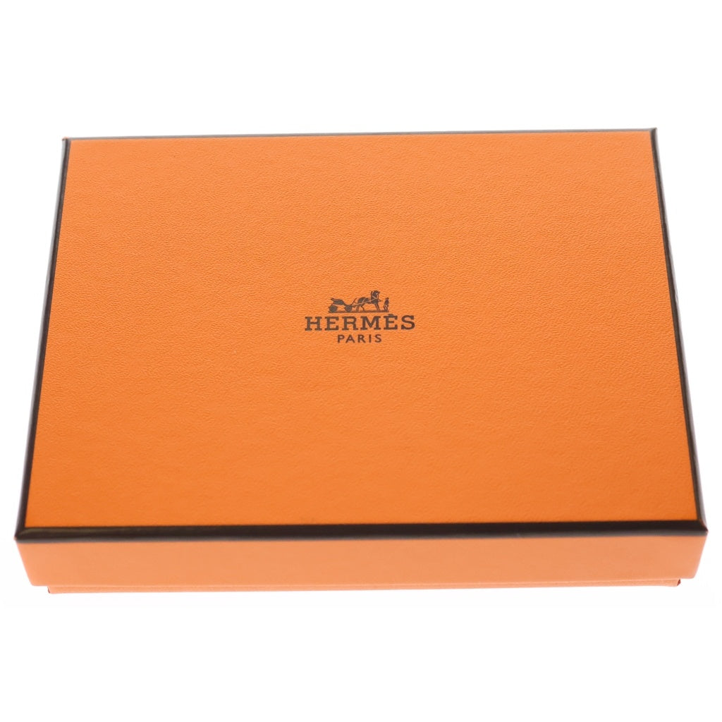 HERMES(エルメス) ベアンコンパクト 財布 ゴールド ブラウン エプソン レザー W刻印 ゴールド金具 レディース