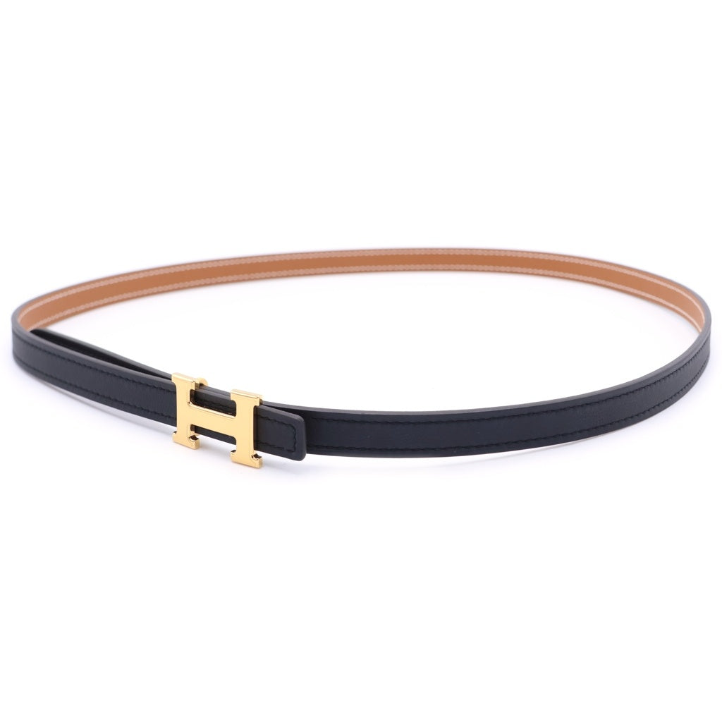 HERMES(エルメス) コンスタンスミニ リバーシブルベルト ブラック/ゴールド レザー K刻印 GD金具 レディース