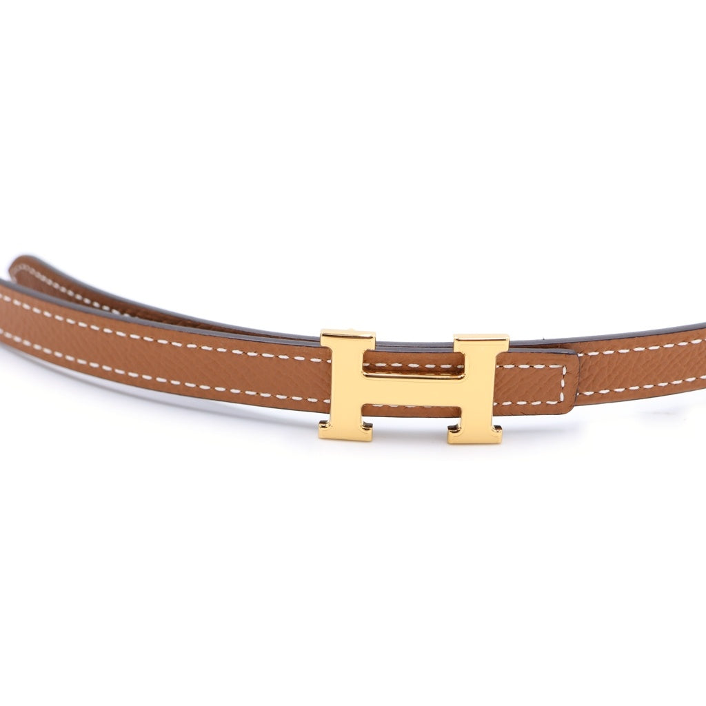 HERMES(エルメス) コンスタンスミニ リバーシブルベルト ブラック/ゴールド レザー K刻印 GD金具 レディース