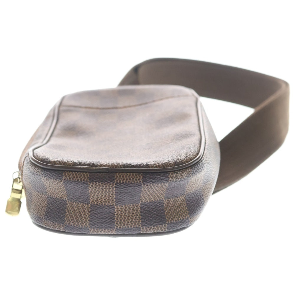 LOUIS VUITTON(ルイヴィトン) ダミエ ポシェットガンジュ ウエストバッグ ボディバッグ ショルダーバッグ ブラウン レザー×PVC N51870 ゴールド金具 レディース