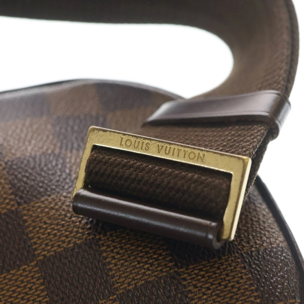 LOUIS VUITTON(ルイヴィトン) ダミエ ポシェットガンジュ ウエストバッグ ボディバッグ ショルダーバッグ ブラウン レザー×PVC N51870 ゴールド金具 レディース