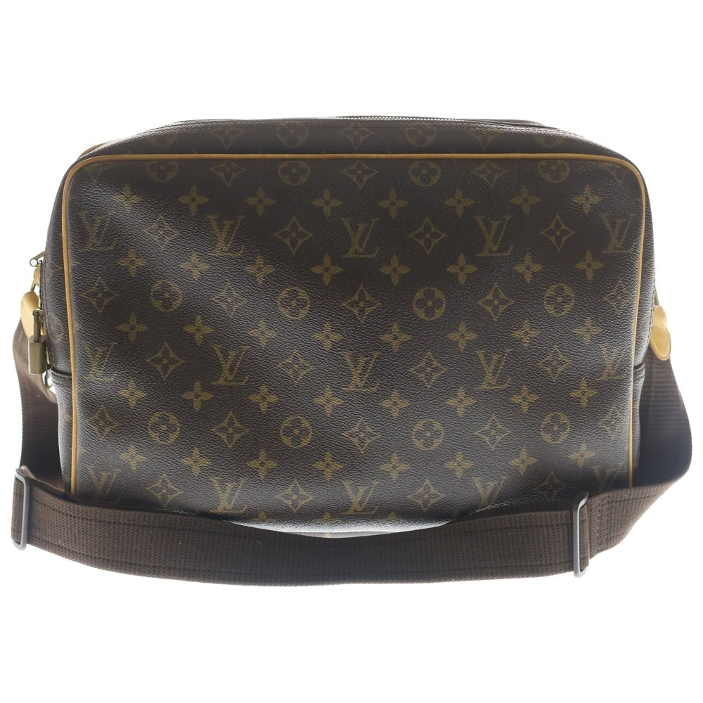 LOUIS VUITTON(ルイヴィトン) リポーターGM モノグラム PVC レザー ショルダーバッグ ゴールド金具 ブラウン M45252 レディース