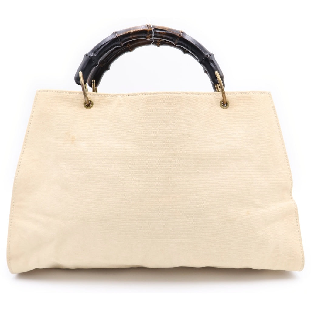 GUCCI(グッチ) バンブー キャンバス トート ハンドバッグ ベージュ