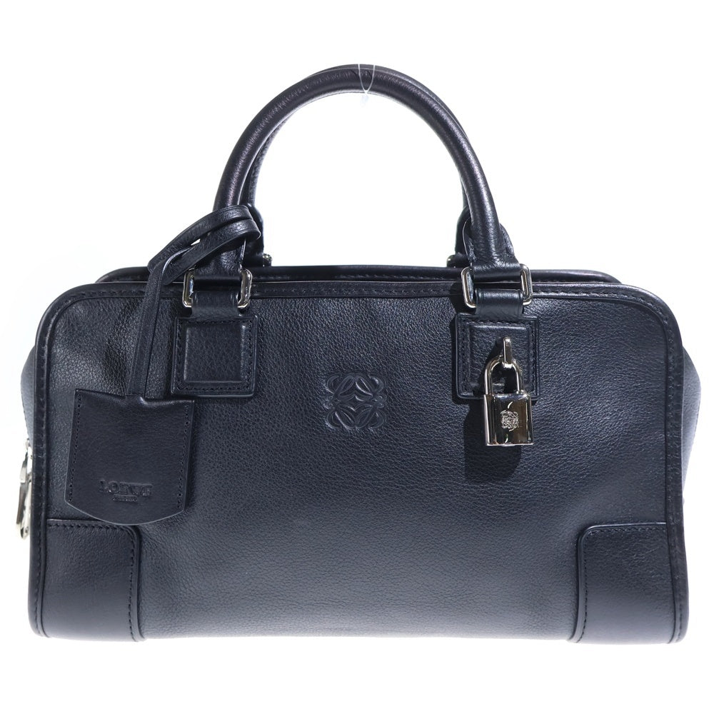 LOEWE(ロエベ) アマソナ28 ハンドバッグ ボストンバッグ ブラックレザー シルバー金具 レディース