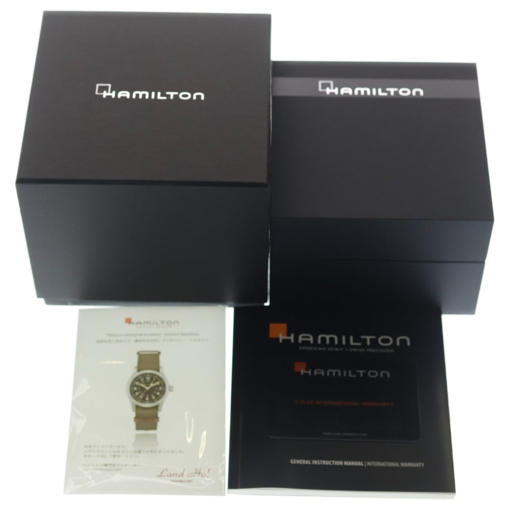 HAMILTON(ハミルトン) H694290 カーキフィールド 黒文字盤 SS/手巻き×ナイロン ステンレス シルバー×カーキ 腕時計