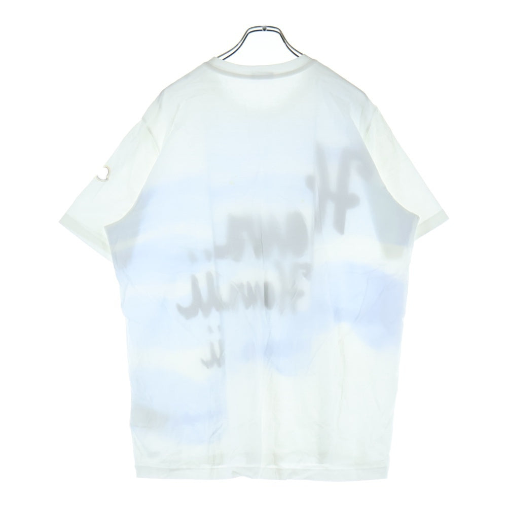 MONCLER(モンクレール) 22SS ワッペンロゴ グラフィックプリント クルーネック 半袖Tシャツ カットソー ライトブルー H10918C00047 8390Y