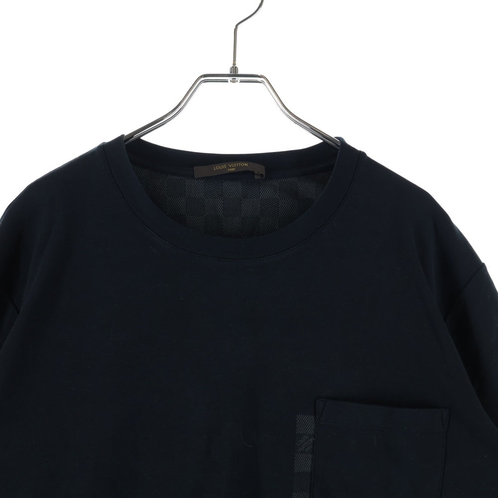 LOUIS VUITTON(ルイヴィトン) 13SS ダミエ ポケット クルーネック ロングスリーブ 長袖Tシャツ カットソー ブラック RM131D H1JR13JEI