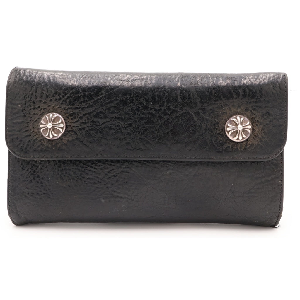 CHROME HEARTS(クロムハーツ) WAVE ウェーブ レザーウォレット 財布 ブラックBCA375