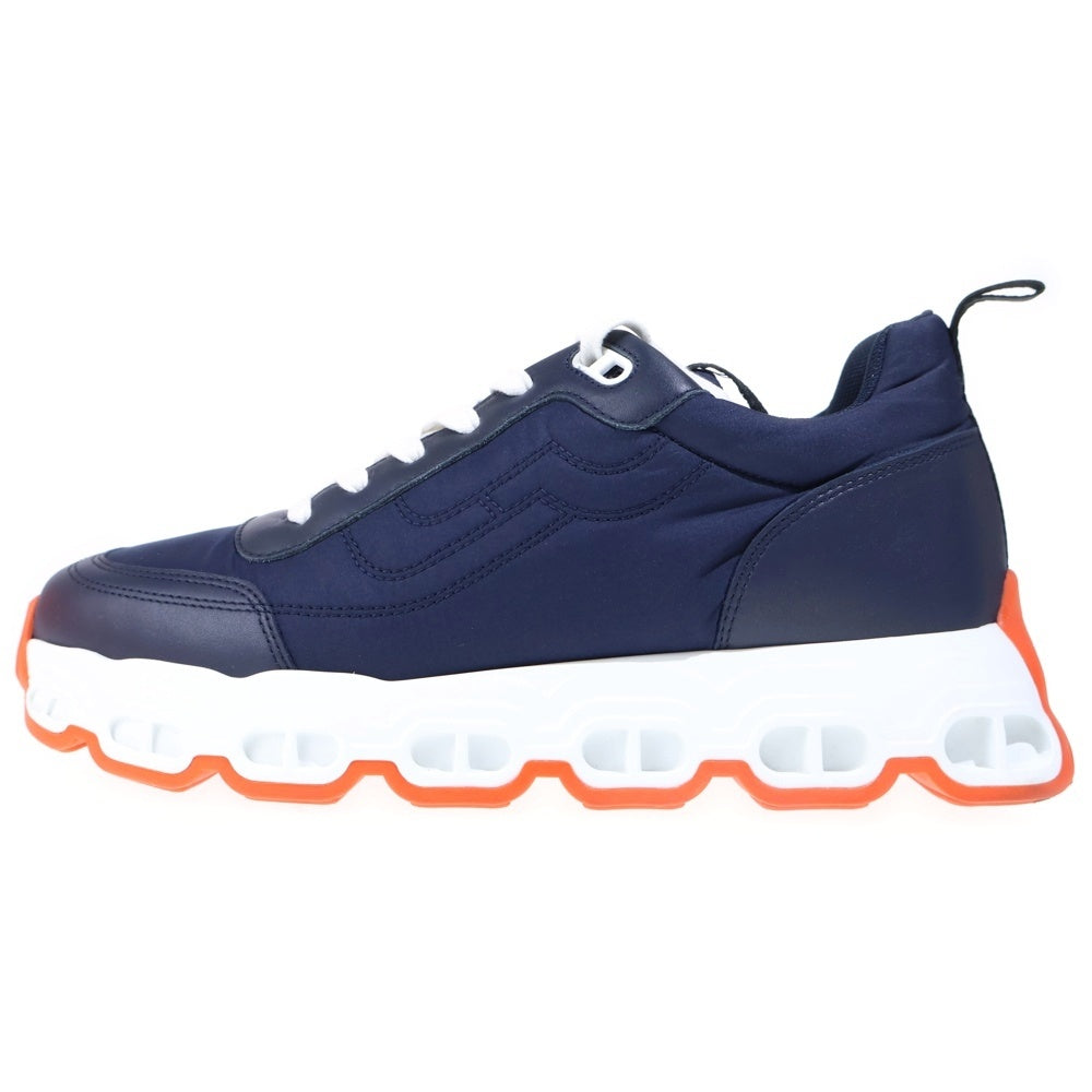 HERMES(エルメス) インパルス シェーヌダンクル ナイロン レザー レースアップ ローカットシューズ スニーカー ネイビー