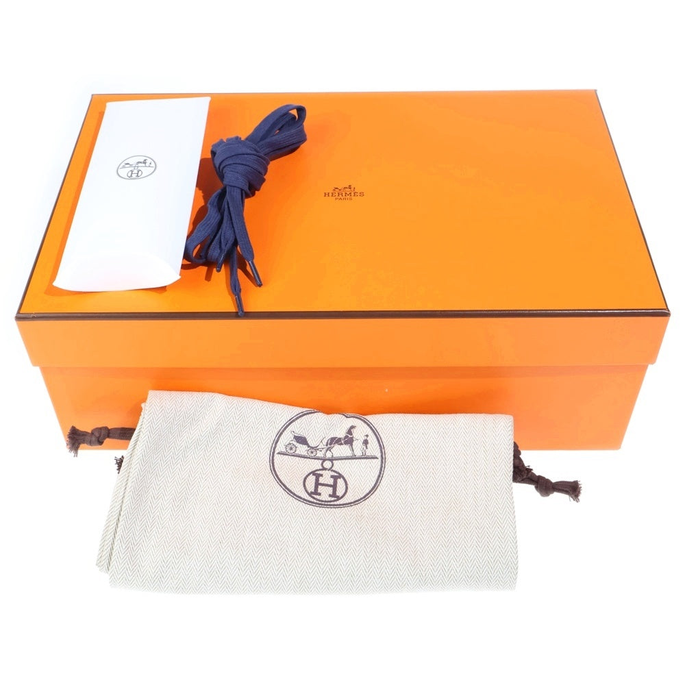 HERMES(エルメス) インパルス シェーヌダンクル ナイロン レザー レースアップ ローカットシューズ スニーカー ネイビー