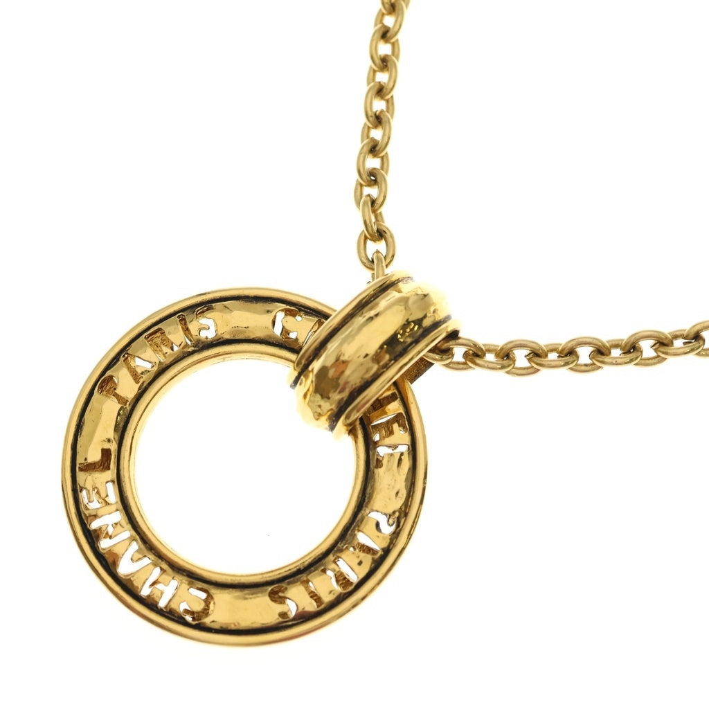 CHANEL(シャネル) ロゴ サークル ラウンド ロングチェーン ネックレス ゴールド レディース