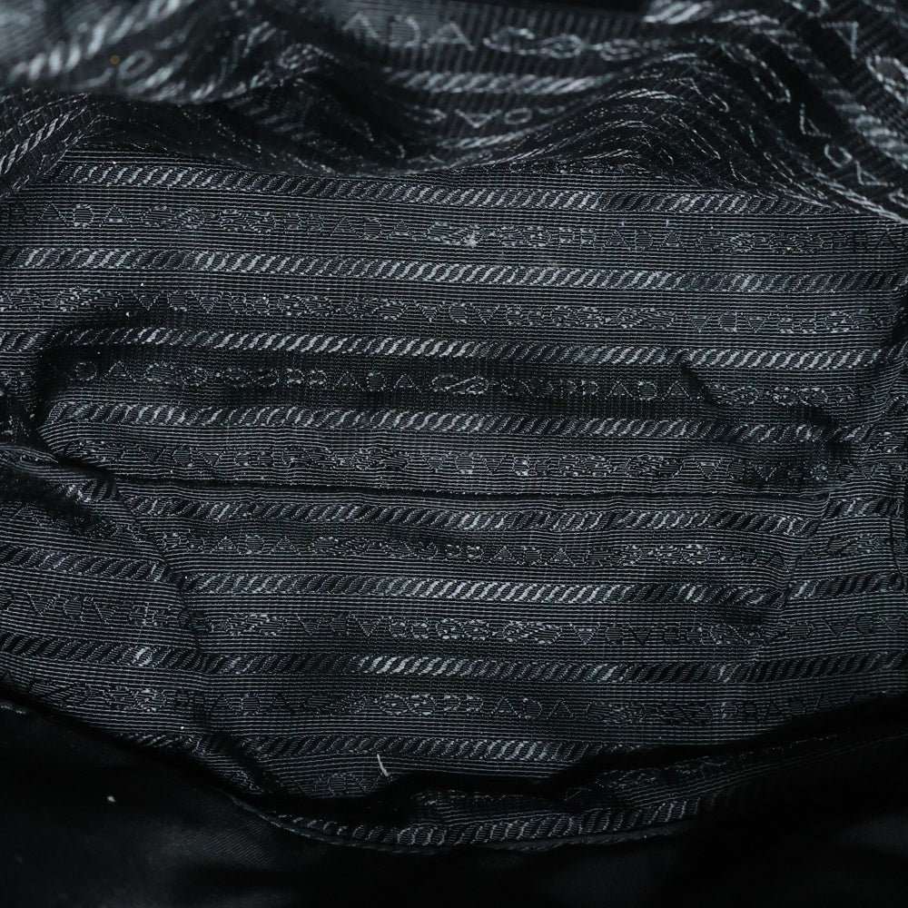 PRADA(プラダ) リナイロン ミディアムパデット 2WAYバッグ ハンドバッグ ショルダーバッグ ブラック レザー×ナイロン 1BG436 シルバー金具 レディース