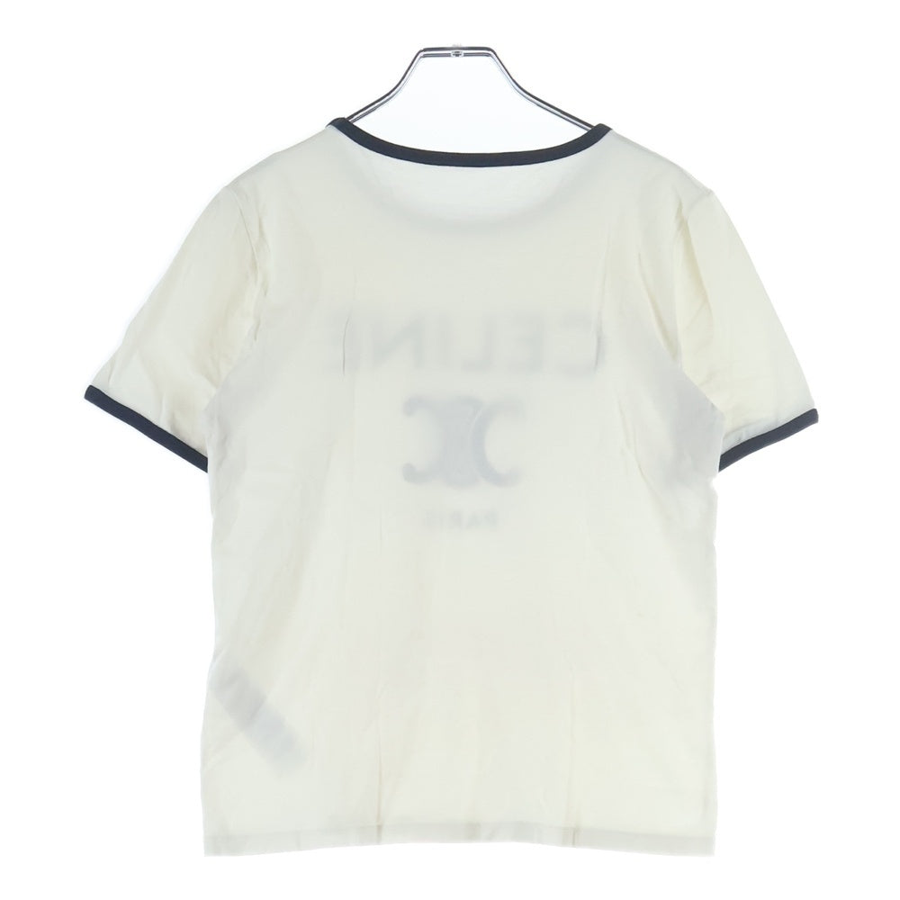CELINE(セリーヌ) トリオンフロゴプリント クルーネック 半袖Tシャツ カットソー ホワイト レディース 2X872671Q