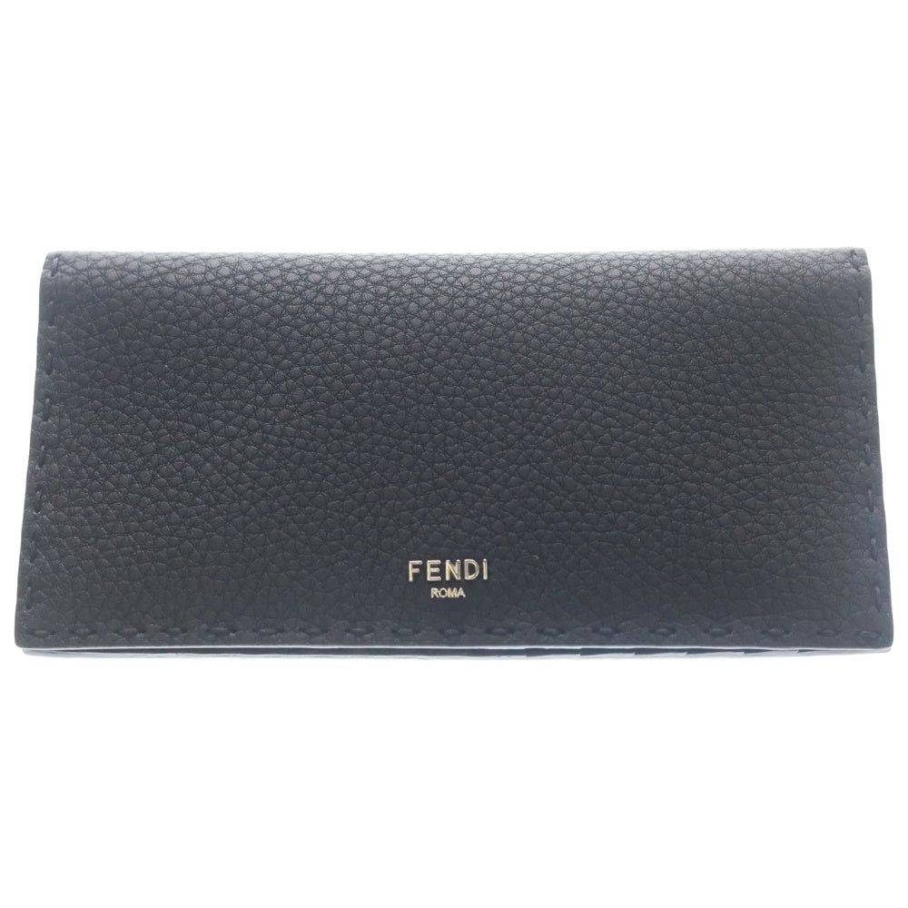 FENDI(フェンディ) セレリア 二つ折り長財布 ロングウォレット カードケース ブラック レザー 7M0355 シルバー金具