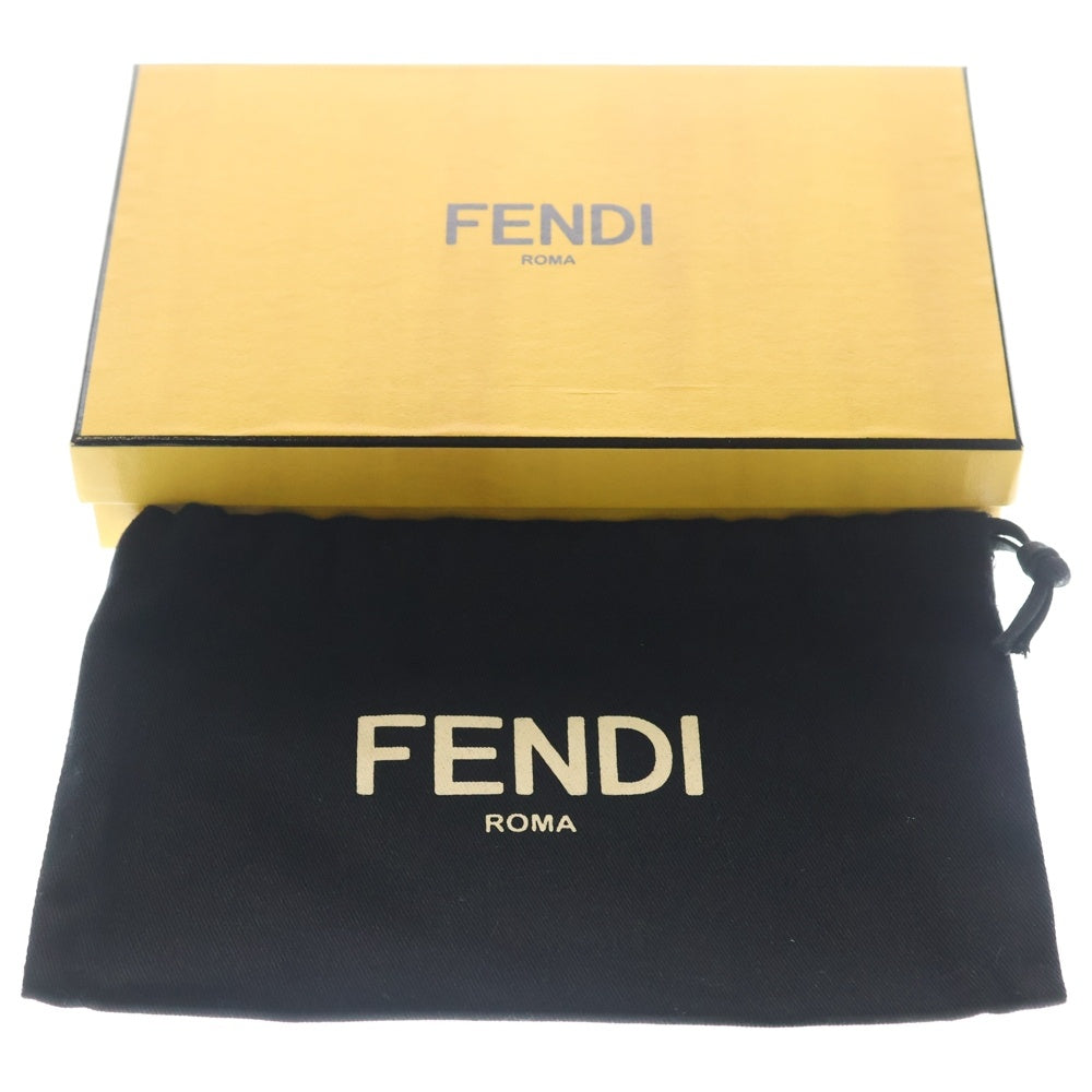 FENDI(フェンディ) セレリア 二つ折り長財布 ロングウォレット カードケース ブラック レザー 7M0355 シルバー金具