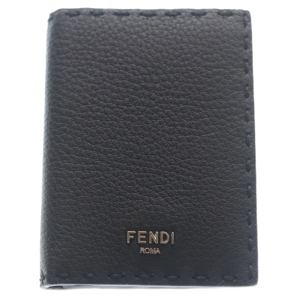 FENDI(フェンディ) セレリア カードケース 名刺入れ ブラック レザー 7M0222 シルバー金具