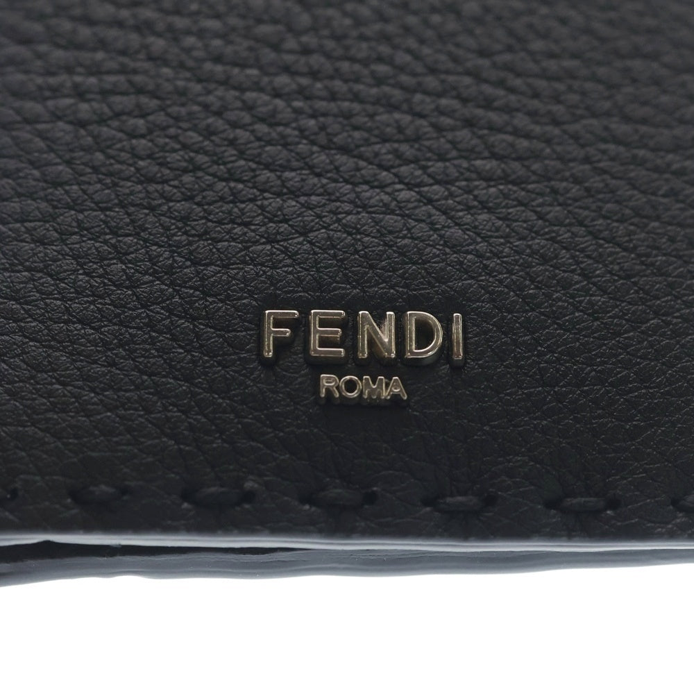 FENDI(フェンディ) セレリア カードケース 名刺入れ ブラック レザー 7M0222 シルバー金具