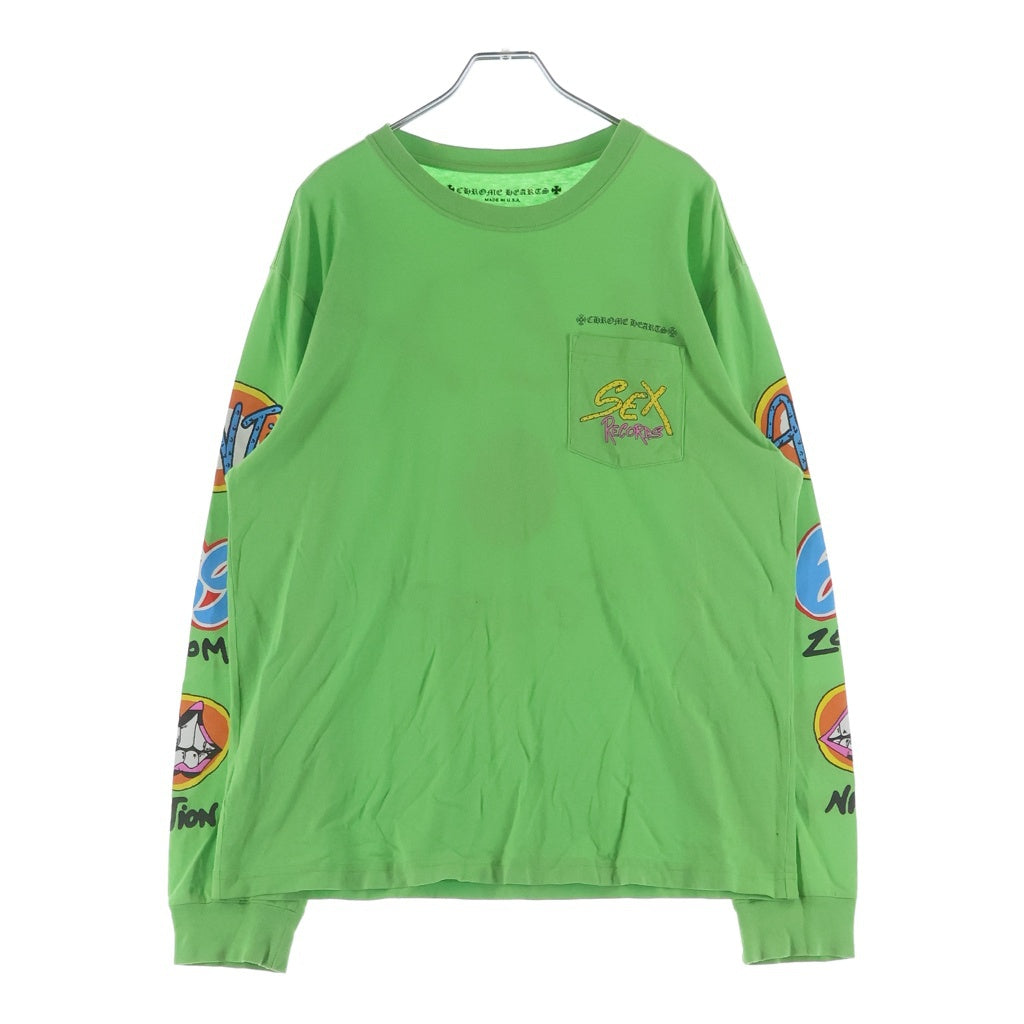 CHROME HEARTS(クロムハーツ) MATTY BOY PPO SEX RCD LS Tee マッティボーイ セックスレコード クルーネック 長袖Tシャツ カットソー グリーン