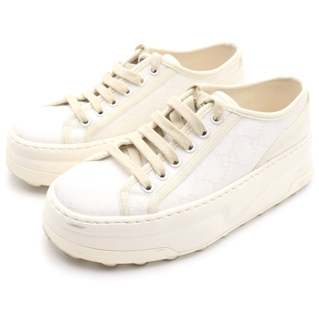 GUCCI(グッチ) テニス1977 GGキャンバス レースアップ ローカットシューズ スニーカー ホワイト レディース