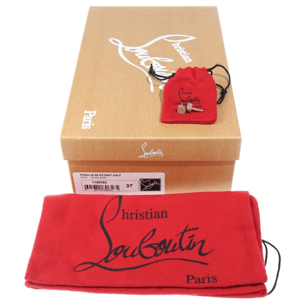 CHRISTIAN LOUBOUTIN(クリスチャンルブタン) パテントレザー ポインテッドトゥ ヒール パンプス シューズ ベージュ レディース