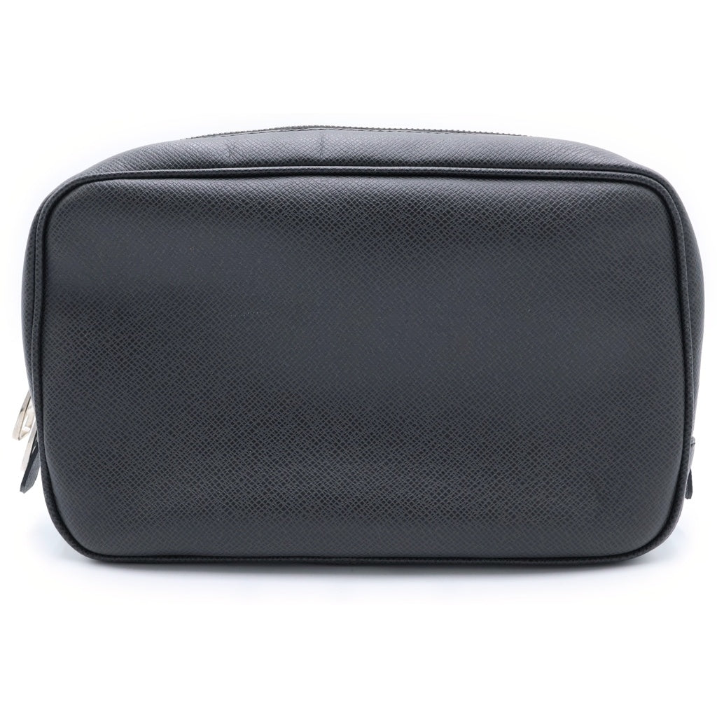 LOUIS VUITTON(ルイヴィトン) タイガ トゥルーストワレット セカンドバッグ ポーチ 収納 クラッチ ブラック レザー M30212 シルバー金具
