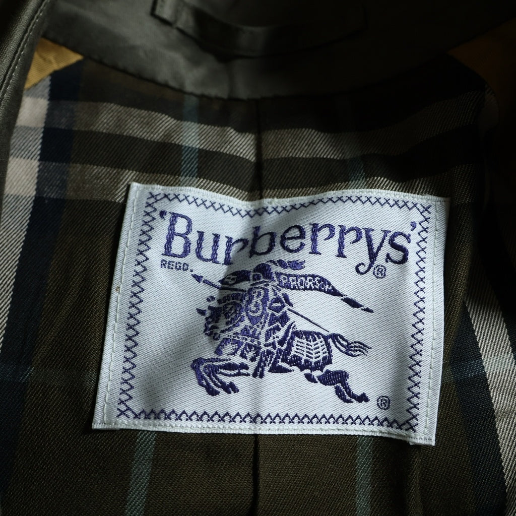 BURBERRYS(バーバリーズ) 裏地ノバチェック総柄 コットン ダブルブレスト トレンチコート オリーブ