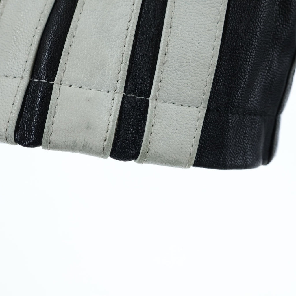 adidas(アディダス) 3ストライプ レザージャケット ブラック #L 90S AA7115