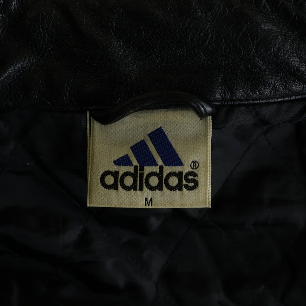 adidas(アディダス) 3ストライプ レザージャケット ブラック #L 90S AA7115