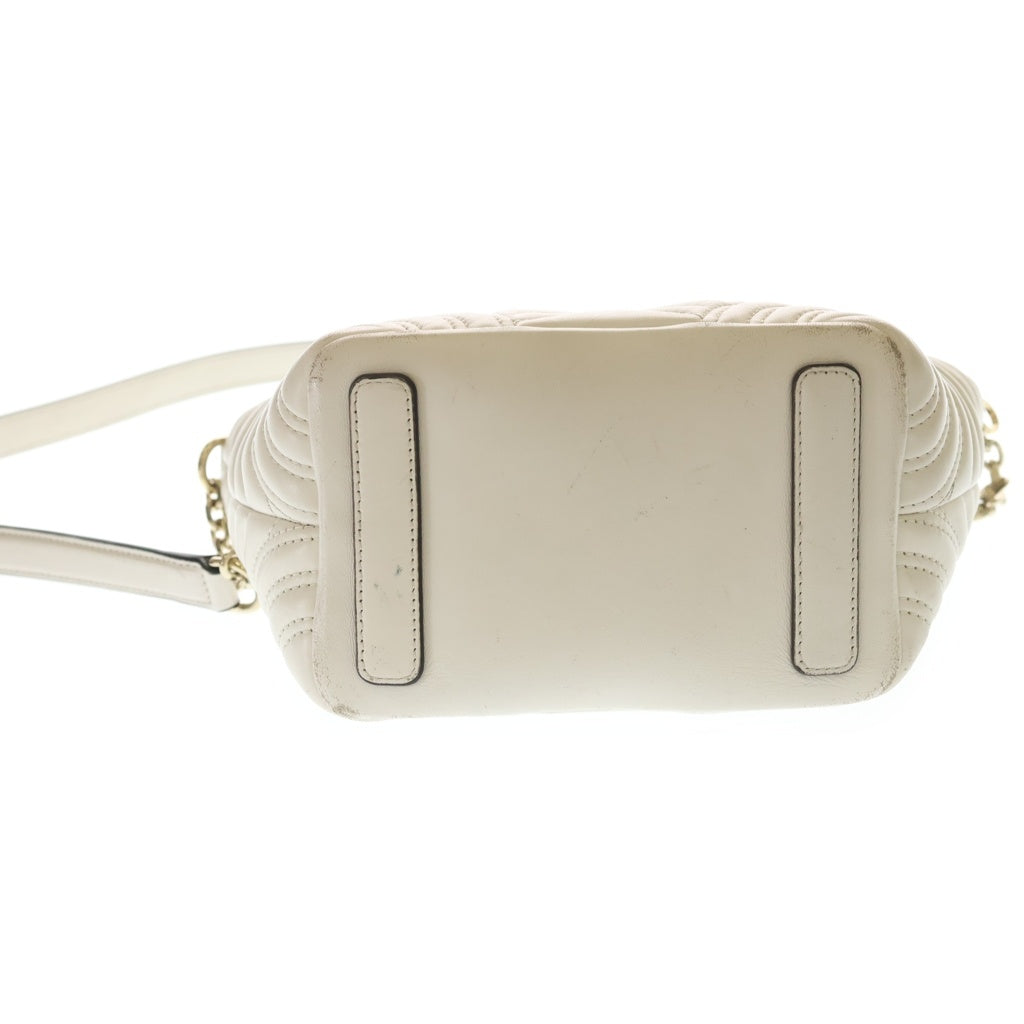 GUCCI(グッチ) GGマーモント スモール 2WAYバッグ ハンドバッグ ショルダーバッグ ホワイト レザー 847386 ゴールド金具 レディース