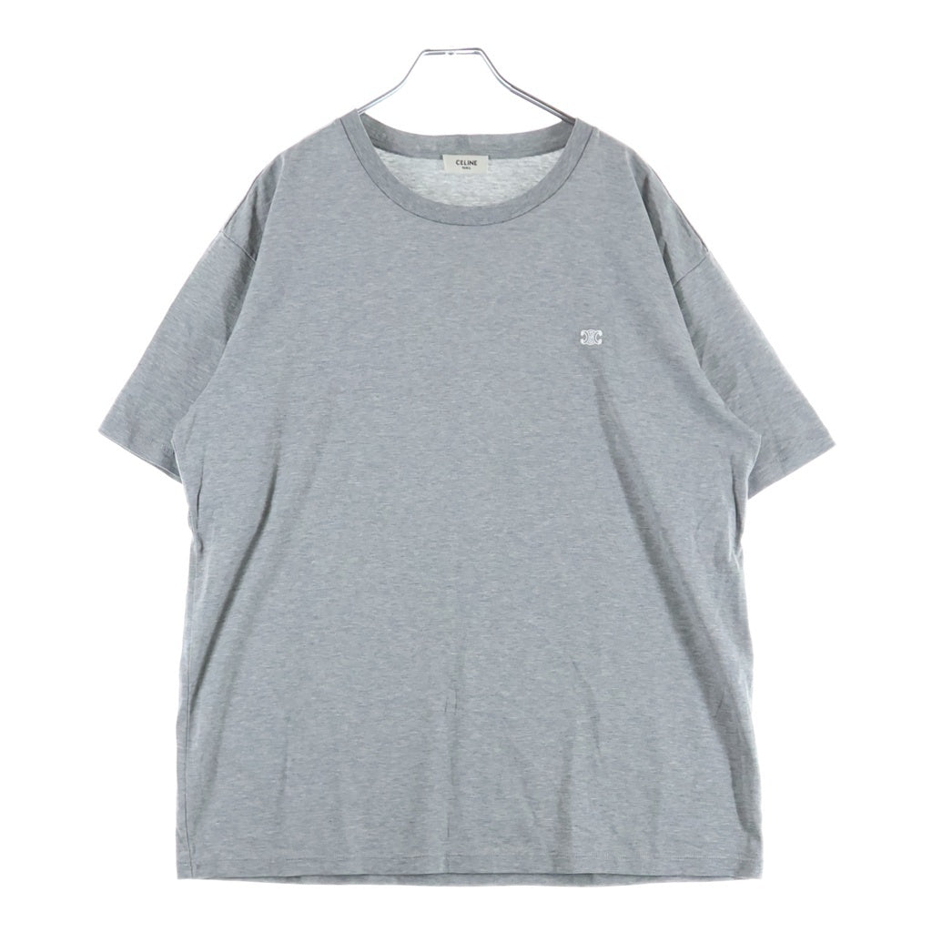 CELINE(セリーヌ) トリオンフロゴ刺繍 クルーネック 半袖Tシャツ カットソー グレー 2X04I6712Q.09MO