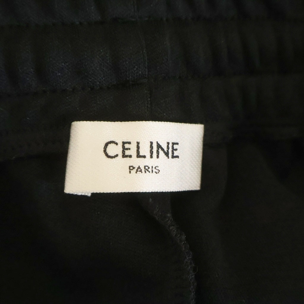 CELINE(セリーヌ) ロゴ刺繍 サイドライン ジャージ スウェット トラックパンツ ブラック 2Z412121O.38AW