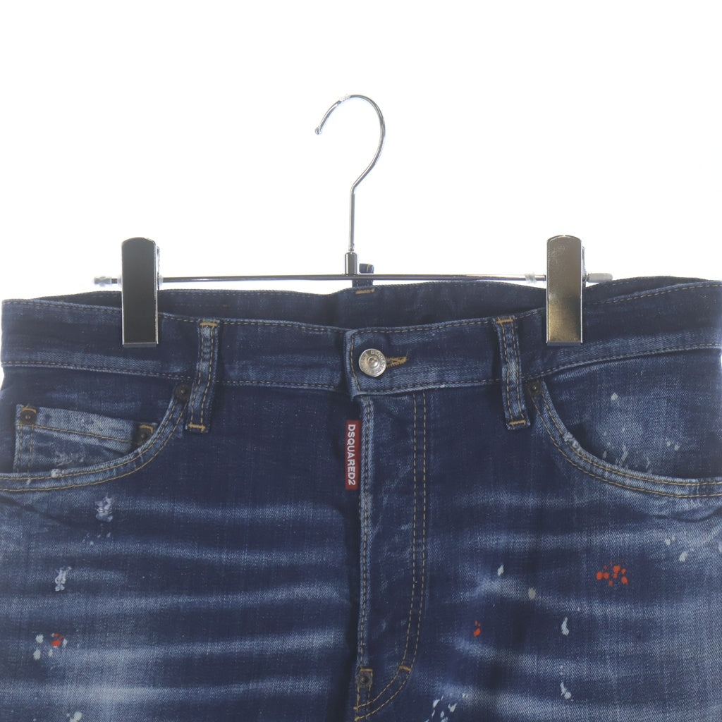 DSQUARED2(ディースクエアード) ダメージ加工 デニム ハーフ ショートパンツ ショーツ ジーンズ インディゴ