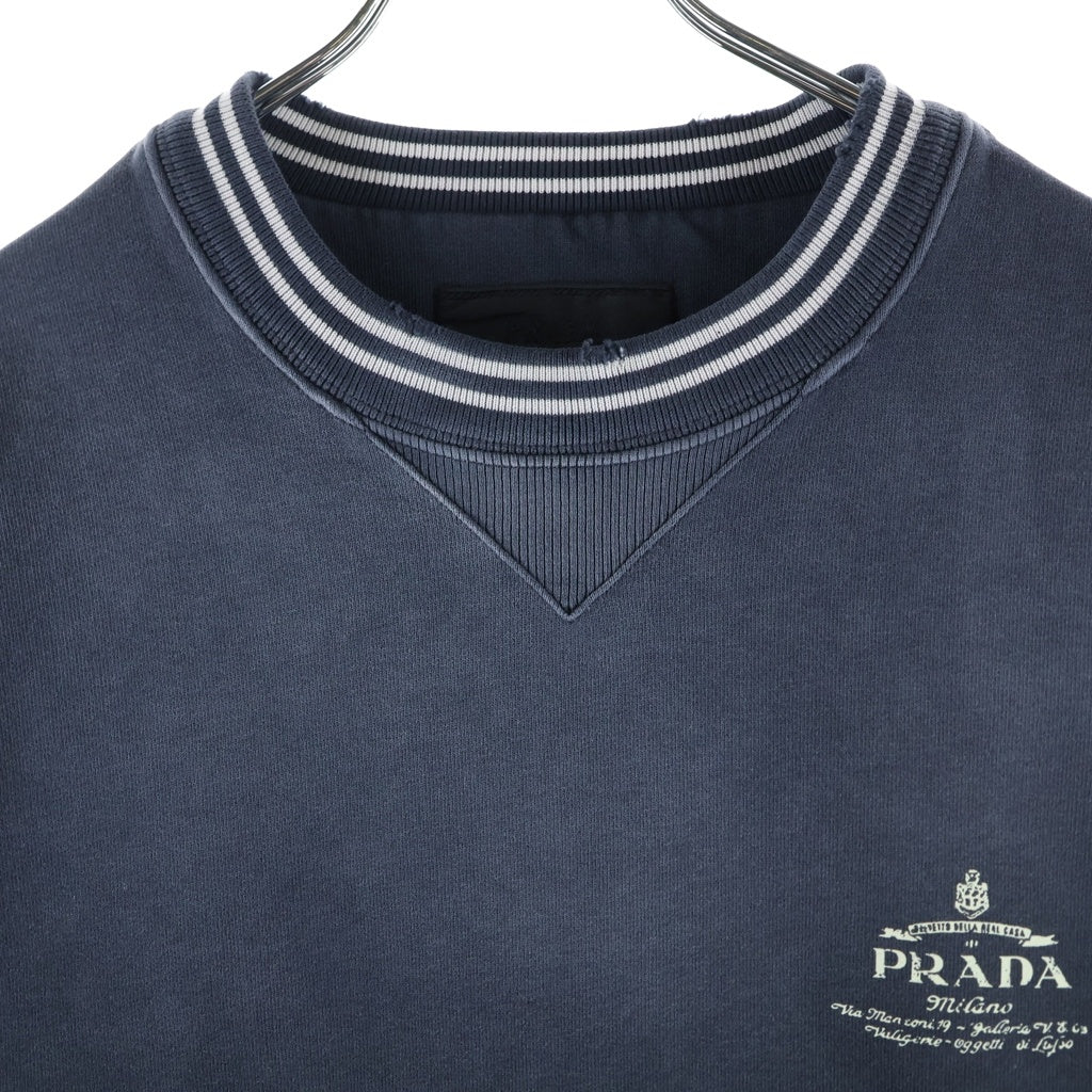 PRADA(プラダ) ロゴプリント ヴィンテージ加工 クルーネック プル