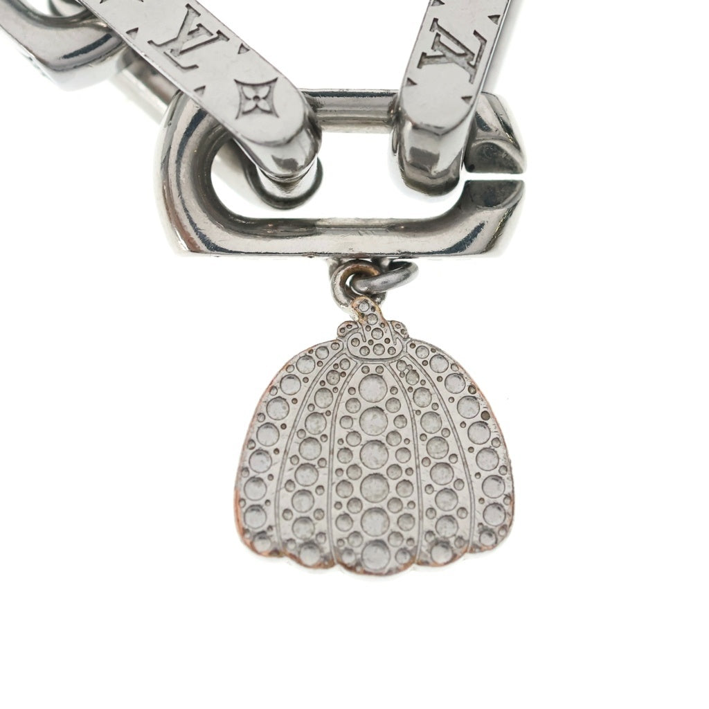 LOUIS VUITTON(ルイヴィトン) モノグラムチェーン インフィニティドット パンプキン ネックレス ペンダント チェーン シルバー×ブラック×レッド M01087