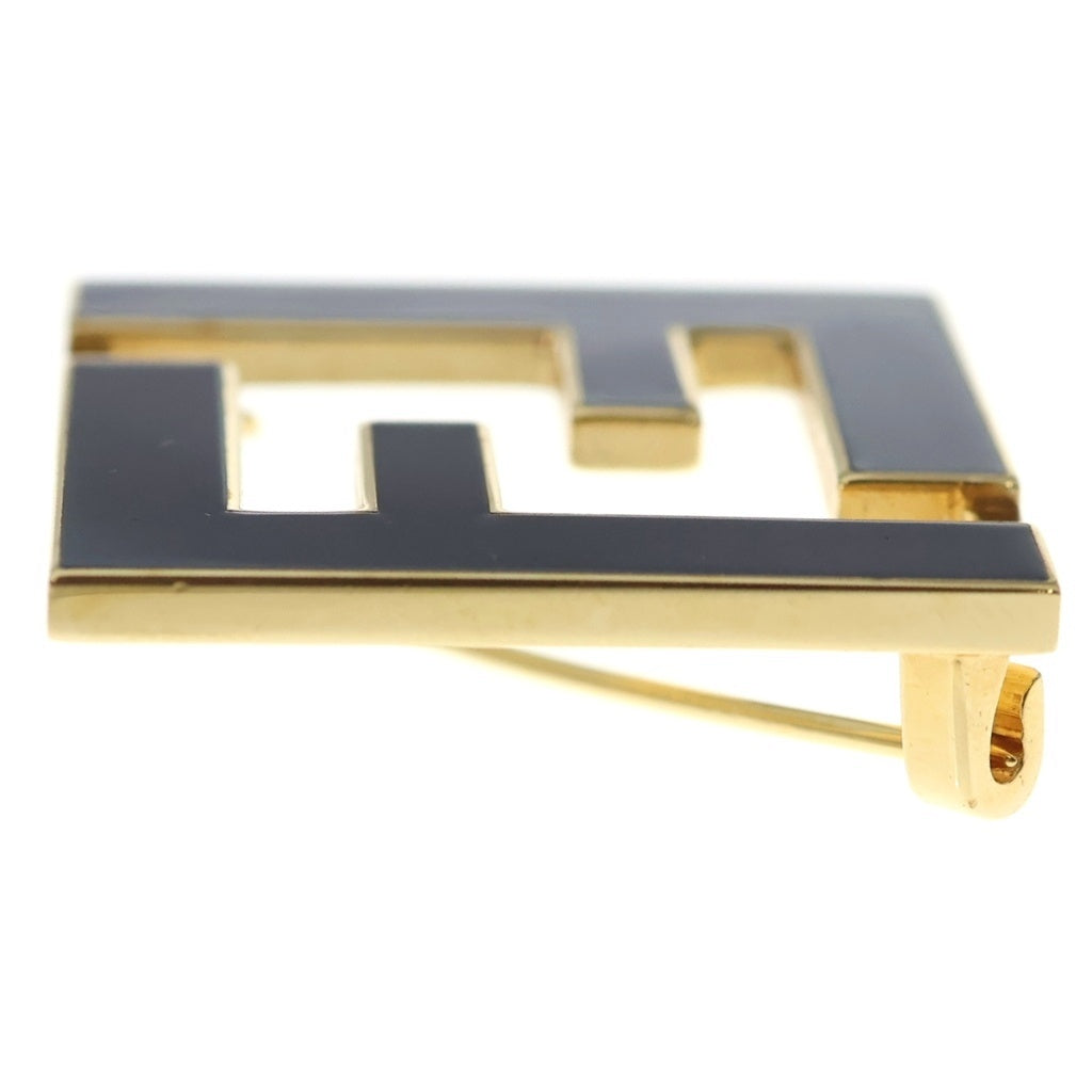 FENDI(フェンディ) フォーエバーブローチ FFロゴ ピンバッジ ゴールド/ブラック 8AG976 TL9 2821 レディース