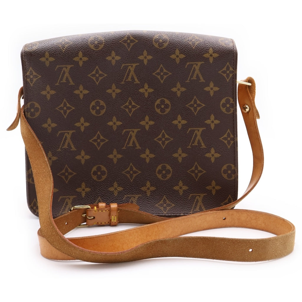 LOUIS VUITTON(ルイヴィトン) モノグラム カルトシエールGM ショルダーバッグ ブラウン レザー×PVC M51252 ゴールド金具 レディース