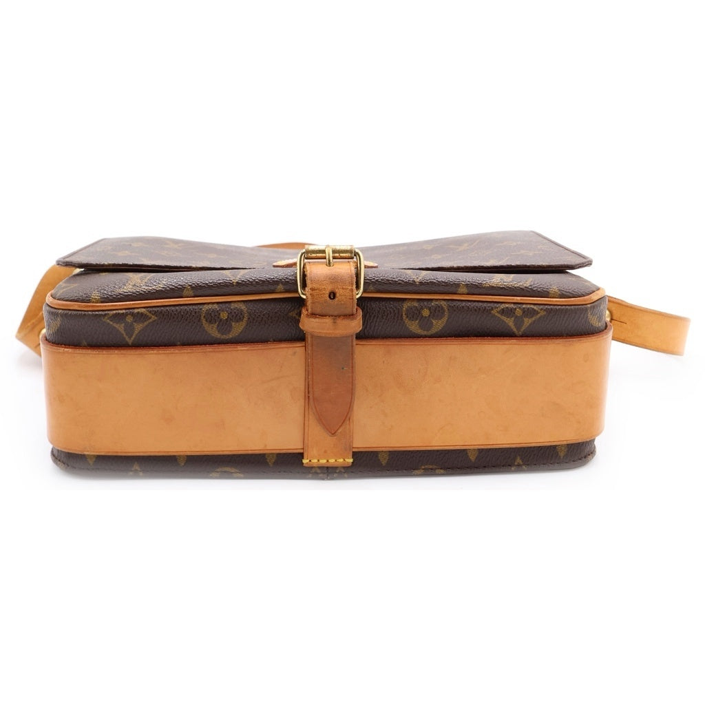 LOUIS VUITTON(ルイヴィトン) モノグラム カルトシエールGM ショルダーバッグ ブラウン レザー×PVC M51252 ゴールド金具 レディース
