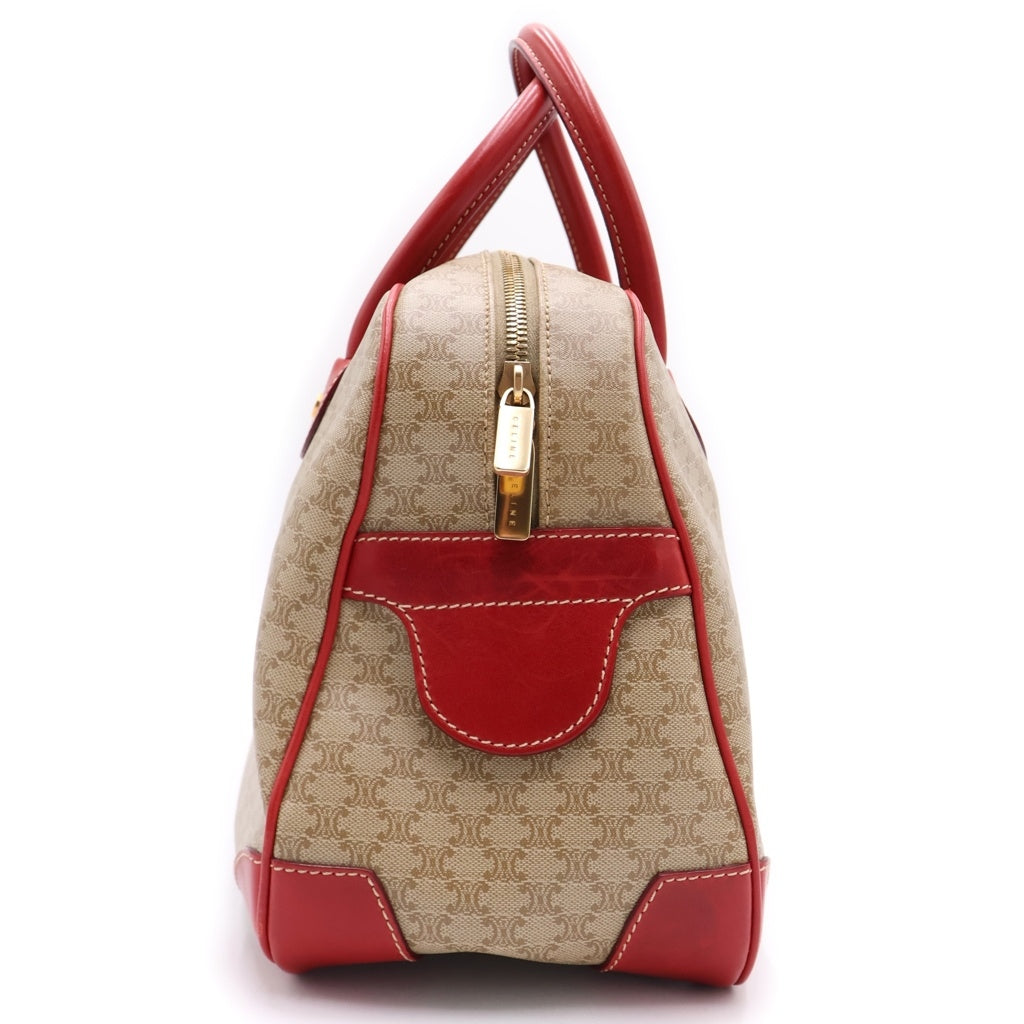 CELINE(セリーヌ) マカダム ボストンバッグ ハンドバッグ ベージュ