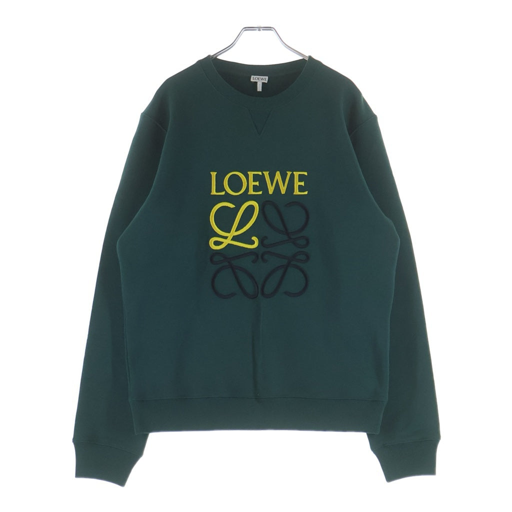LOEWE ロエベ アナグラム ロゴ刺繍 クルーネック プルオーバー スウェット トレーナー グリーン H526Y4J07 LOEWE(ロエベ) アナグラム ロゴ刺繍 クルーネック プルオーバー