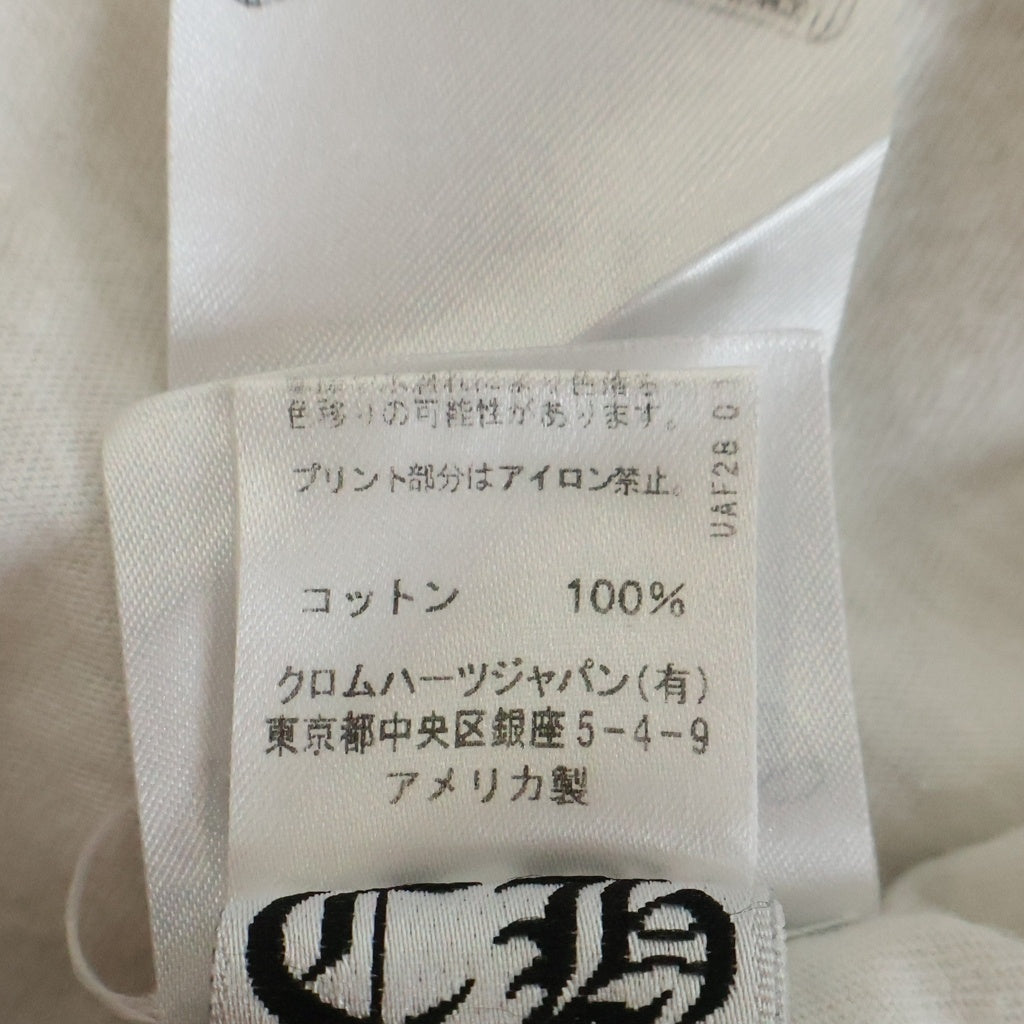 CHROME HEARTS(クロムハーツ) ヴァーティカルロゴ ロングスリーブTシャツ 長袖Tシャツ カットソー 袖フローラル ホワイト