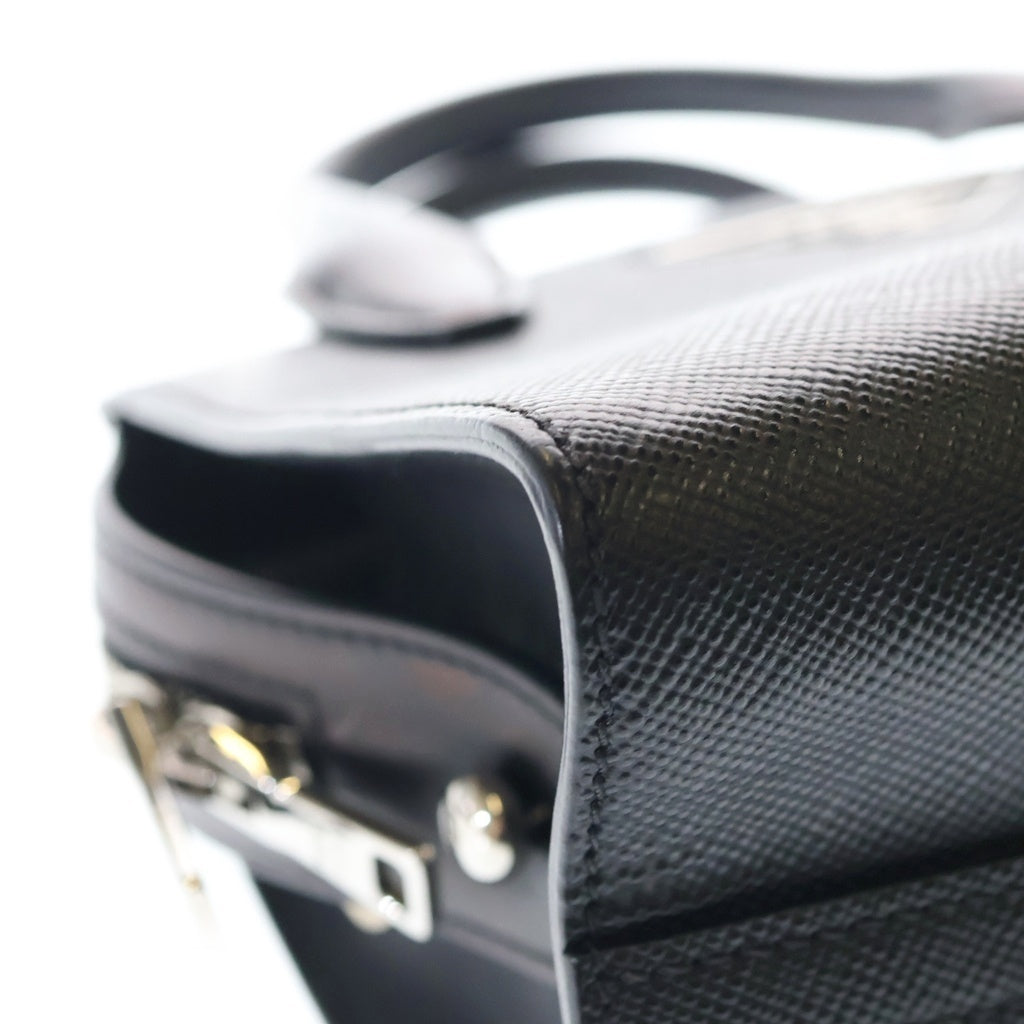 PRADA(プラダ) 2WAYハンドバッグ ショルダーバッグ ブラック サフィアーノ レザー 1BA297 シルバー金具 レディース