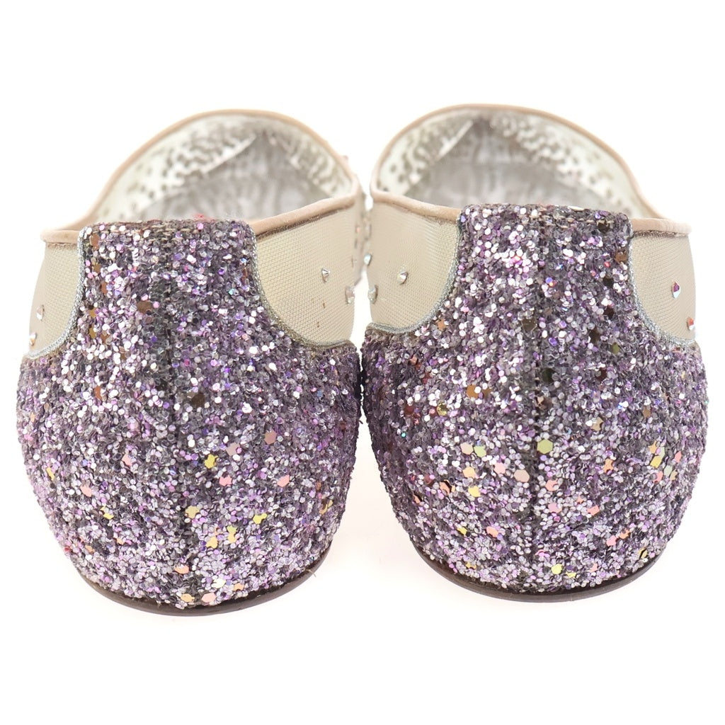 CHRISTIAN LOUBOUTIN(クリスチャンルブタン) スパンコールパンプス メッシュフラットシューズ ベージュ #39 レディース