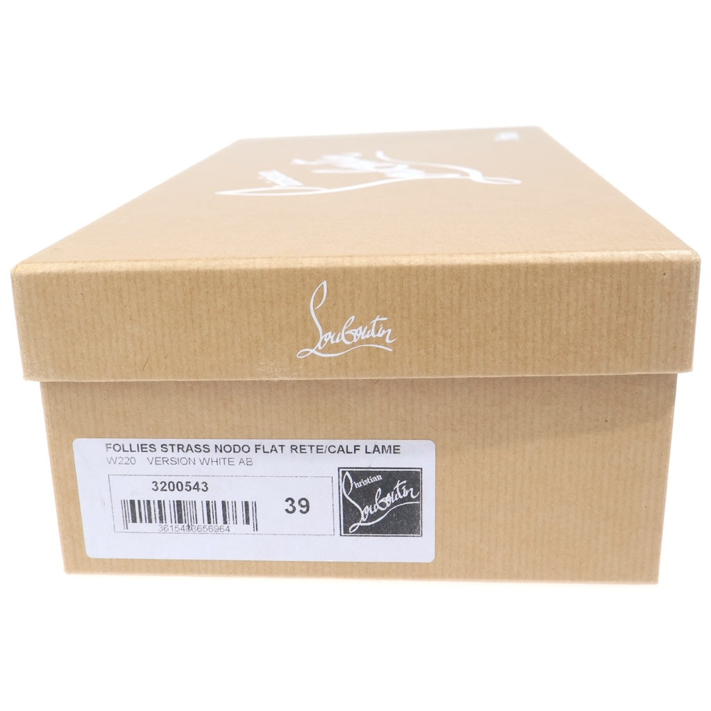 CHRISTIAN LOUBOUTIN(クリスチャンルブタン) スパンコールパンプス メッシュフラットシューズ ベージュ #39 レディース