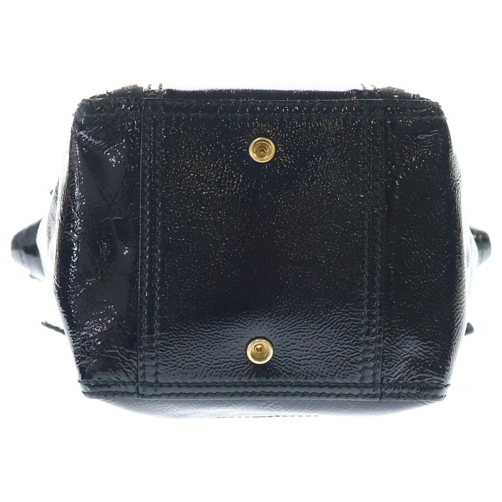 SAINT LAURENT PARIS(サンローランパリ) ミニダウンタウン ハンドバッグ ブラック パテントレザー 172454 ゴールド金具 レディース