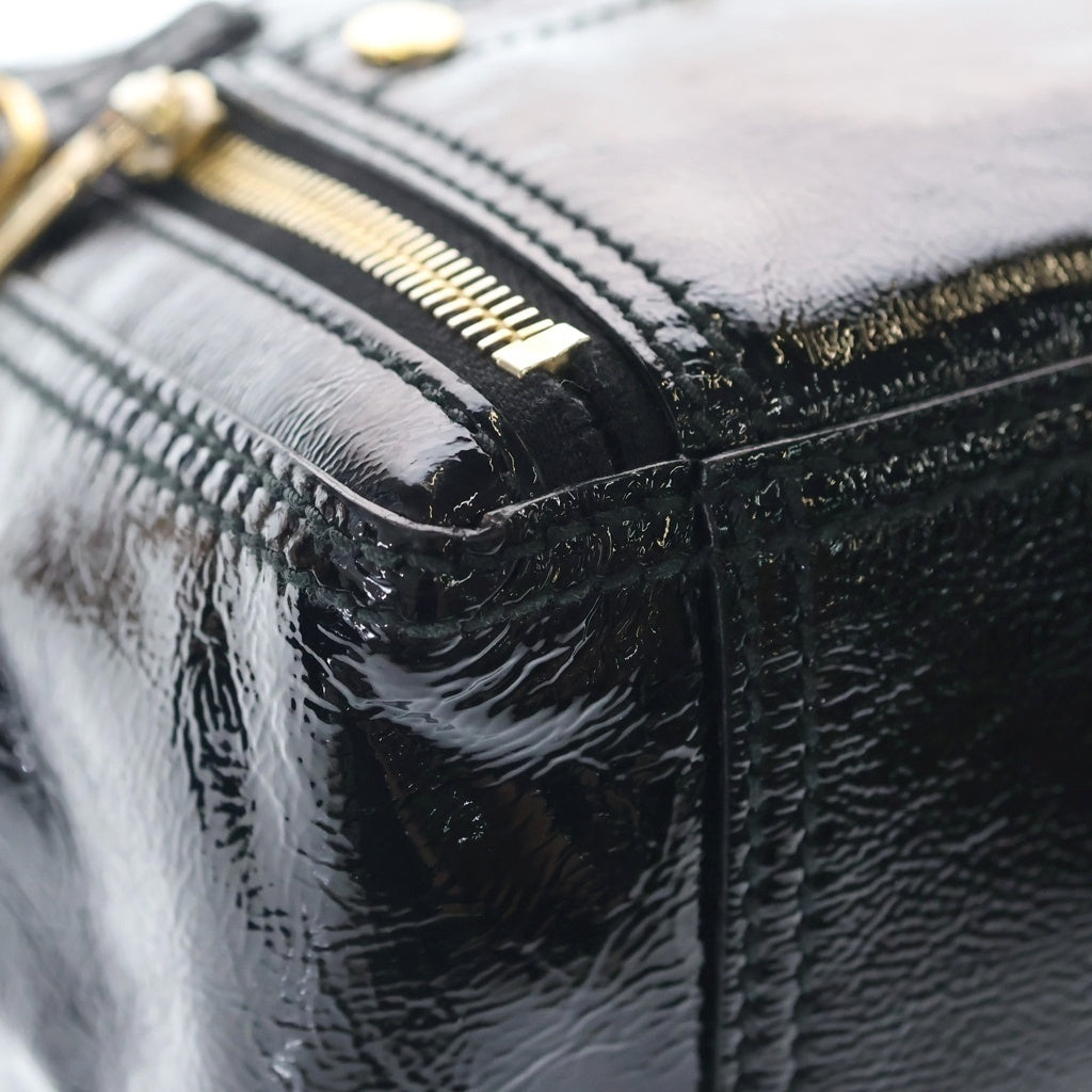 SAINT LAURENT PARIS(サンローランパリ) ミニダウンタウン ハンドバッグ ブラック パテントレザー 172454 ゴールド金具 レディース