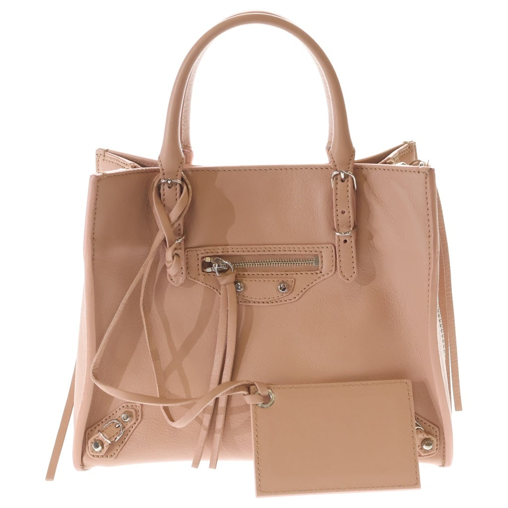 BALENCIAGA(バレンシアガ) ペーパーミニ ハンドバッグ ピンク レザー 357333 シルバー金具 レディース