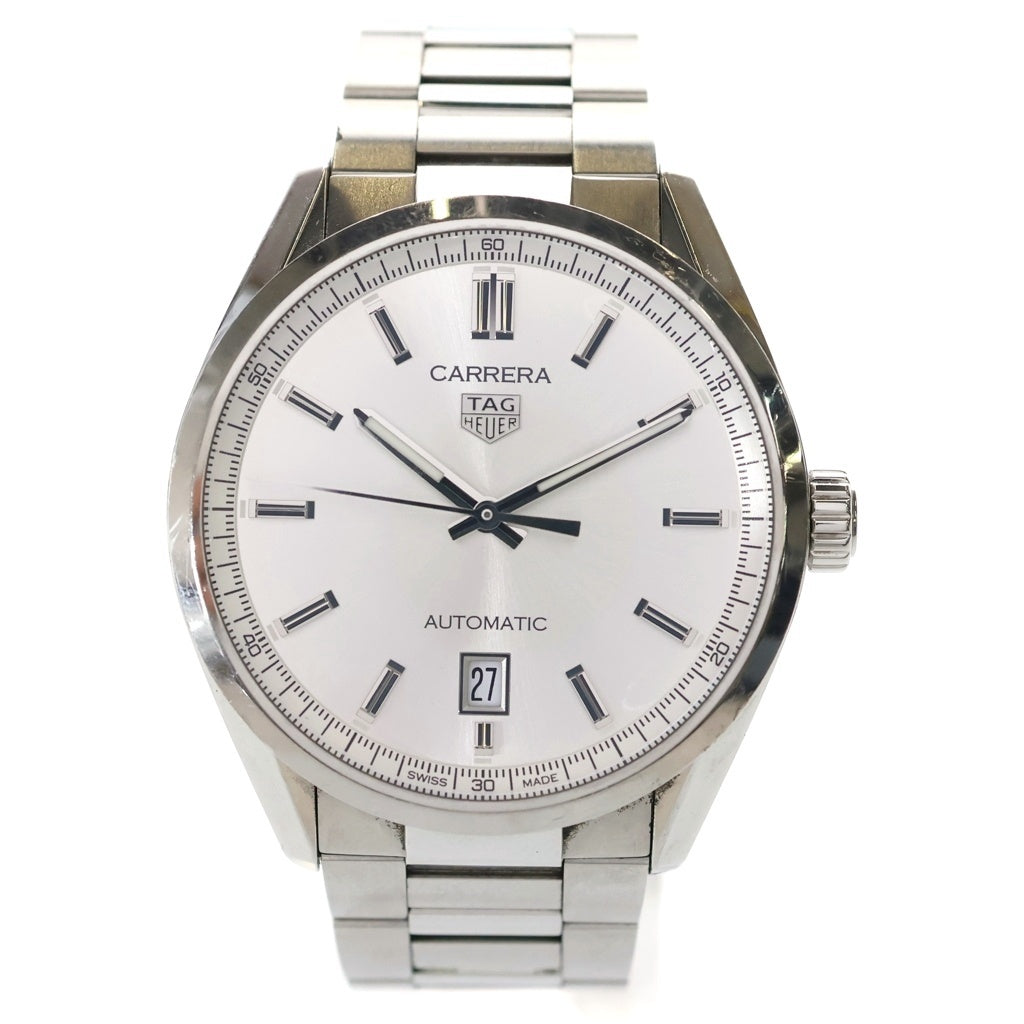 TAG HEUER(タグホイヤー) カレラ キャリバー5 デイト SS/AT ステンレス オートマ 自動巻き 腕時計 WBN2111-0 シルバー文字盤