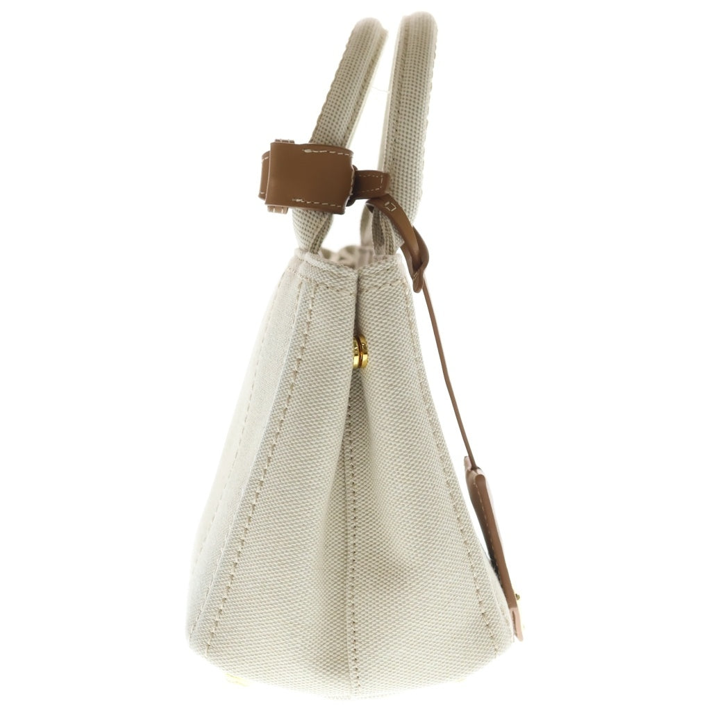 PRADA(プラダ) ジャルディニエール リネンブレンド ミニハンドバッグ ショルダーバッグ 2WAY ナチュラル 1BA038 レディース