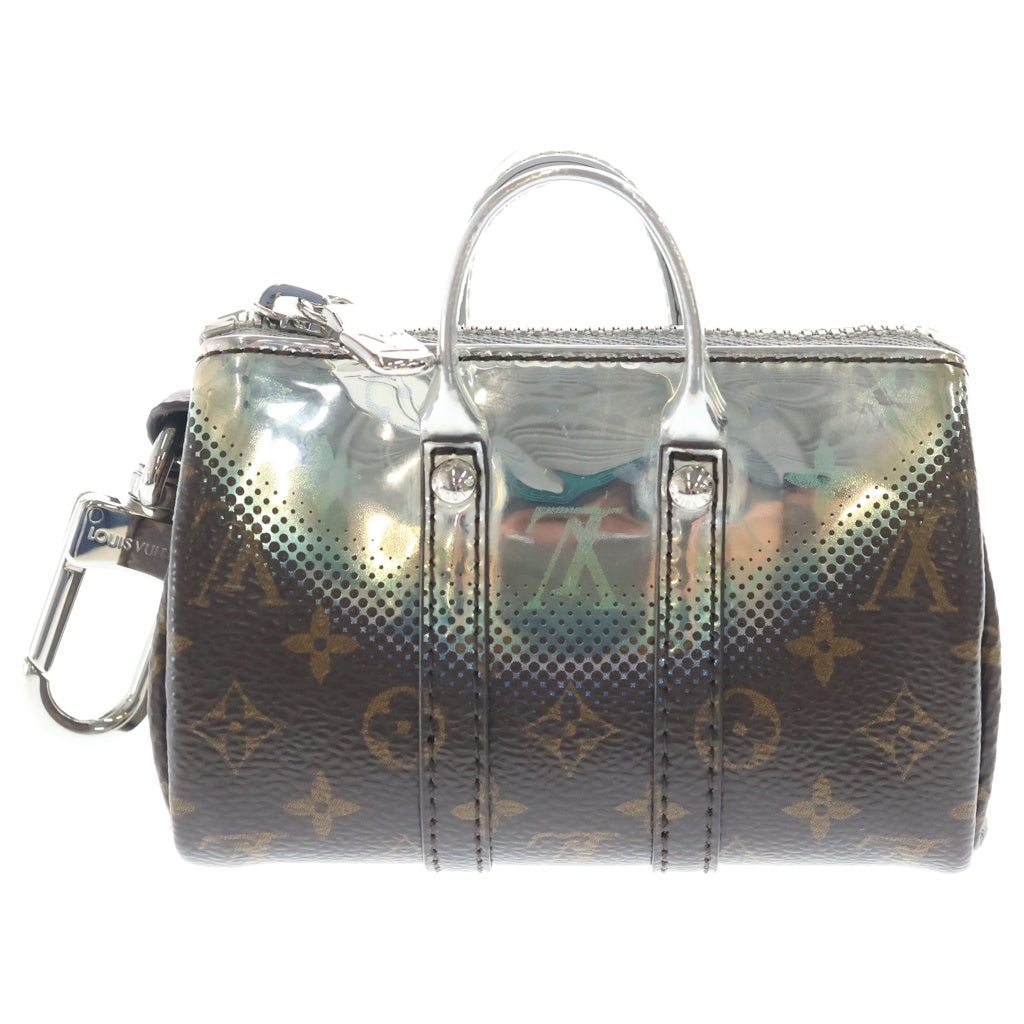 LOUIS VUITTON(ルイヴィトン) ミニキーポル モノグラム メタリックミラー PVC レザー バッグチャーム キーホルダー ブラウン/シルバー M01428 レディース