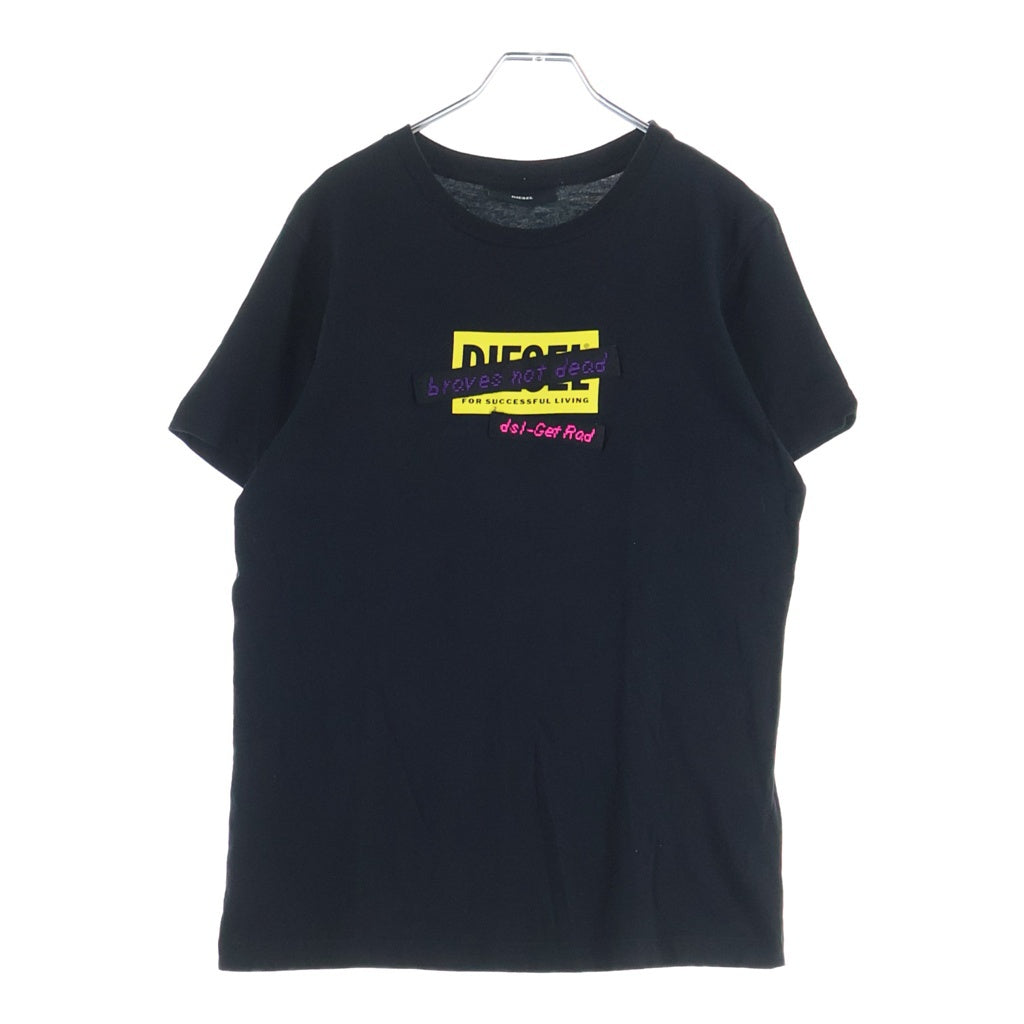 DIESEL(ディーゼル) T-Daria フロントプリント 半袖ロゴTシャツ カットソー ブラック A04179 レディース